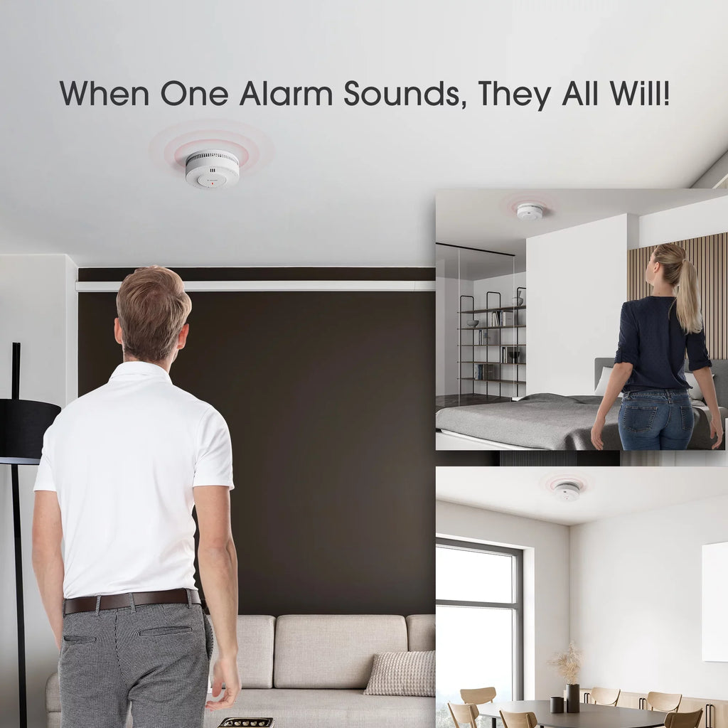 X-Sense Photoelectric Smoke Detector; Wireless Interconnected with over 820 ft Transmission Range; SD19-W