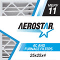 Aerostar 25x25x4 MERV 11; Pleated Air Filter; 25 x 25 x 4; Box of 6; Made in the USA