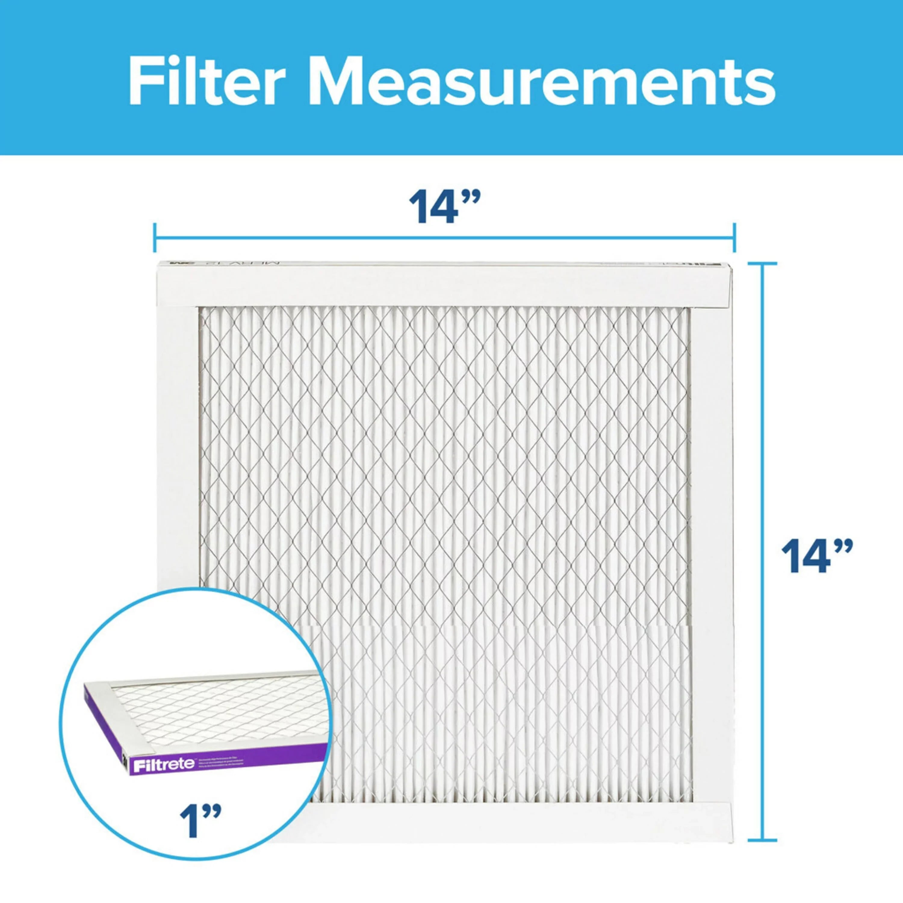 Filtrete 14x14x1 Air Filter; MPR 1500 MERV 12; Advanced Allergen Reduction; 4 Filters