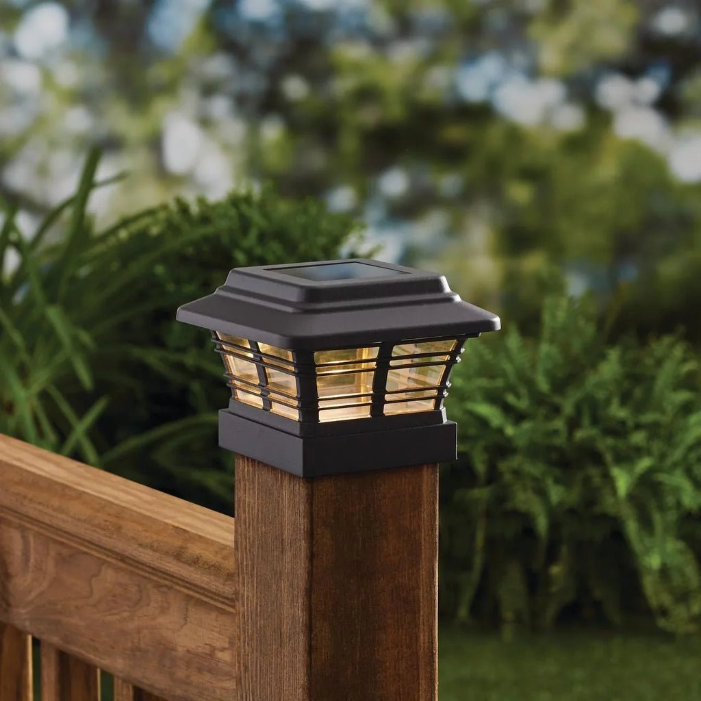 Better Homes & Gardens Solar Powered 4'' x 4'' Post Light; LED Light (4-Pack)