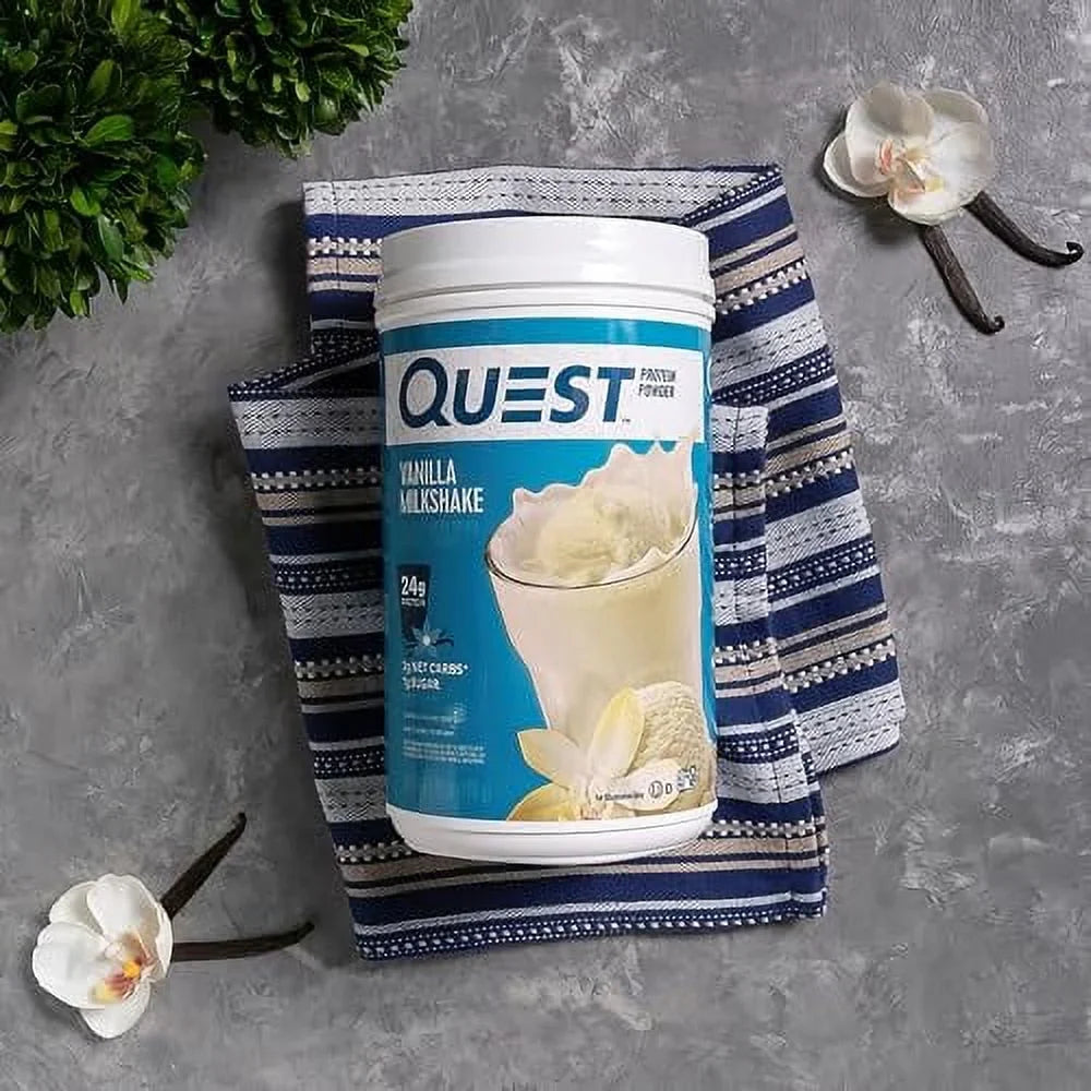 Quest Protein Powder; Vanilla Milkshake; 24g Protein; 1.6 lb.; 25.6 oz