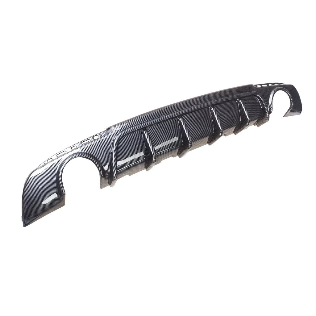 NINTE Rear Diffuser Lip for Chrysler 300 SRT 2015-2023 Carbon Fiber Style Round Exhaust