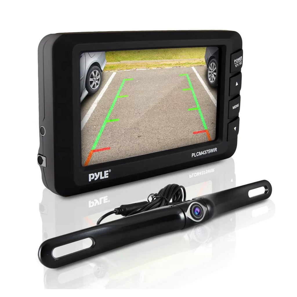 Pyle PLCM4375WIR Adjustable Rearview Backup Car Camera with 4.3 millimeter Monitor