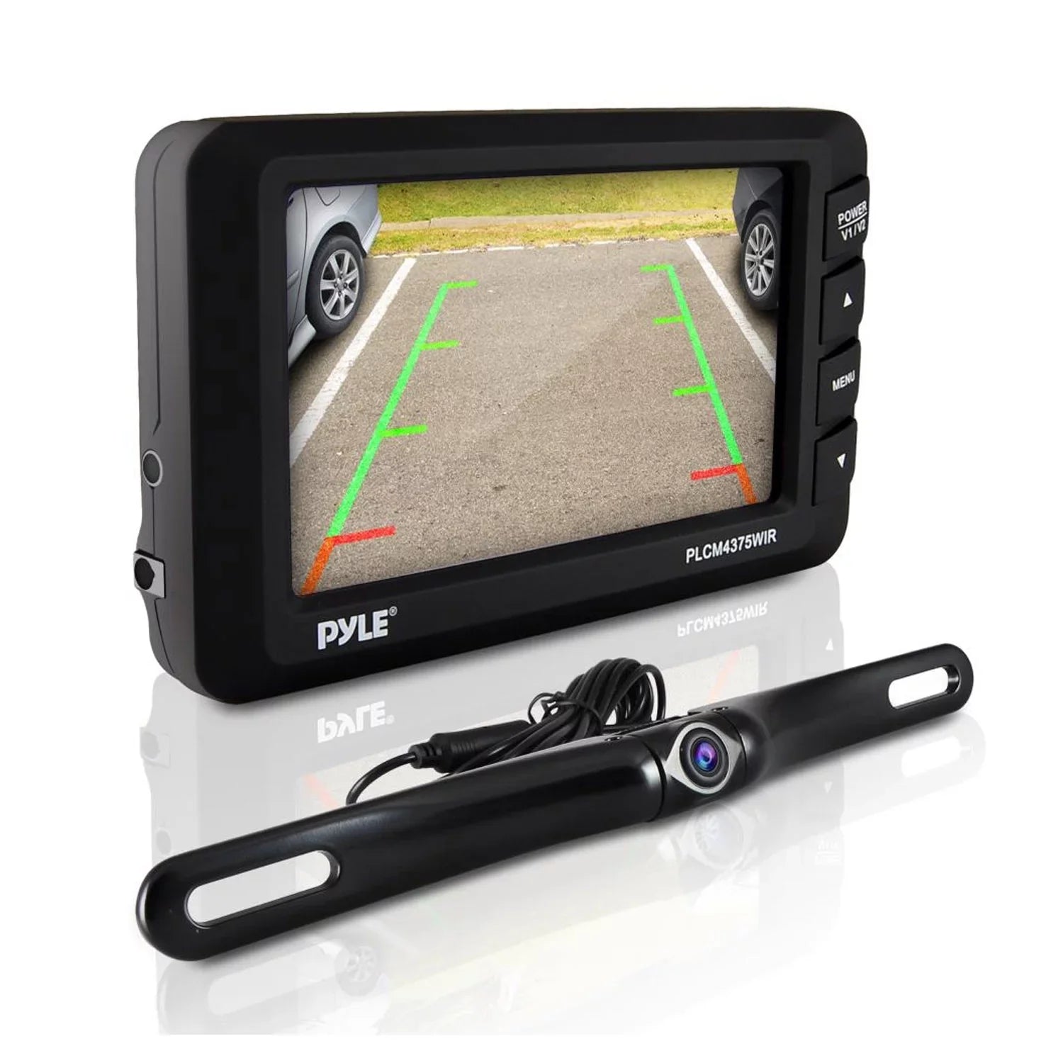 Pyle PLCM4375WIR Adjustable Rearview Backup Car Camera with 4.3 millimeter Monitor