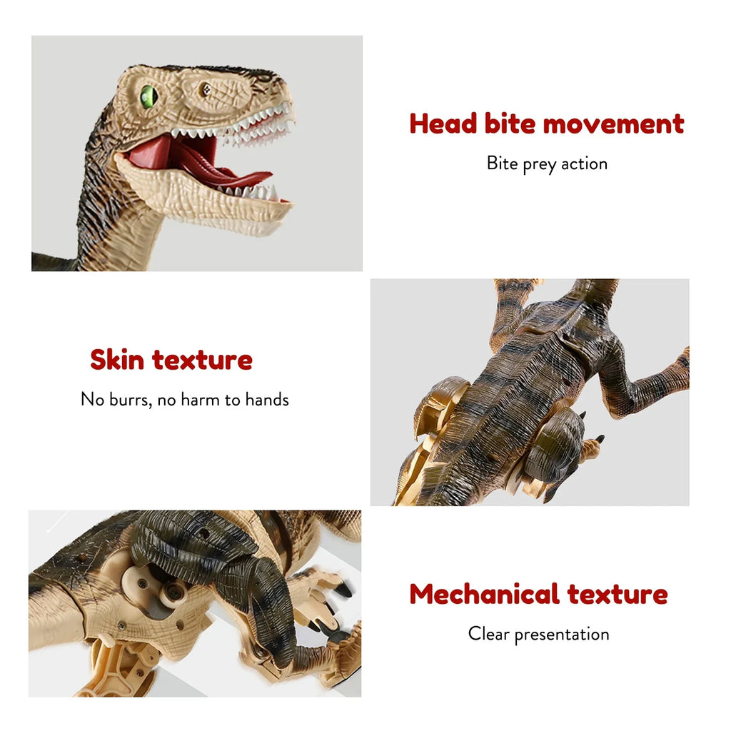 Remote Control Dinosaur Toys with Light up 3D Eyes; Shaking Head; Roaring Sounds; Walking Dinosaur Toy Gift for Kids Age 3-12 Years