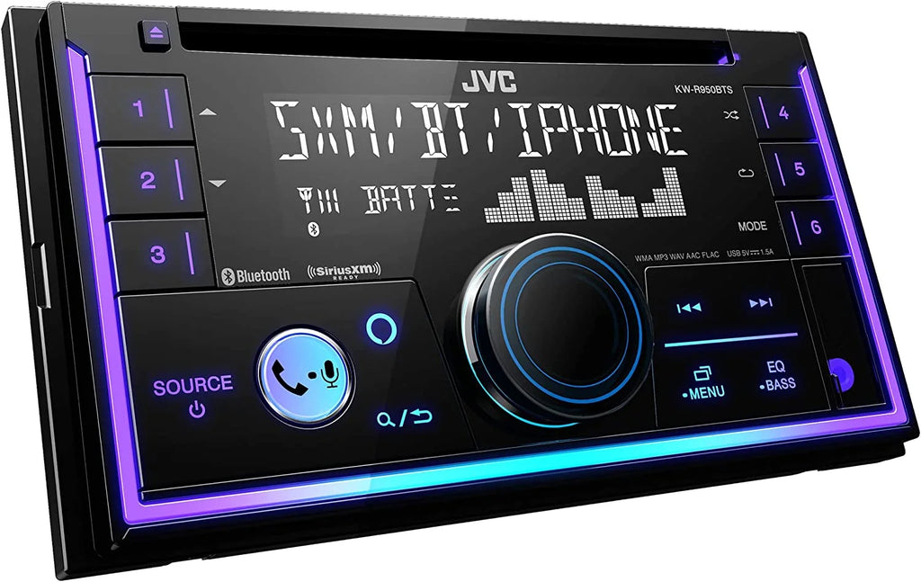 JVC KW-R950BTS Double DIN In-Dash CD Car Stereo Receiver with Bluetooth and Built-in Alexa (SiriusXM Ready)