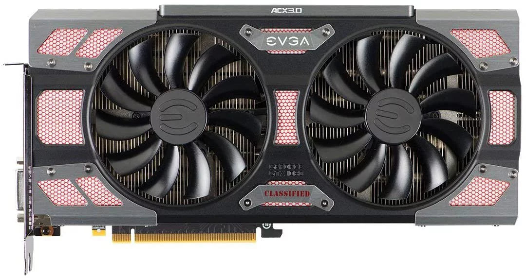 EVGA GeForce GTX 1080 CLASSIFIED GAMING ACX 3.0 8GB GDDR5X RGB LED 10 CM Ventilator 14 Power Phases Double BIOS DX12 OSD Support (PXOC) Video Graphics Card 08G-P4-6386-KR