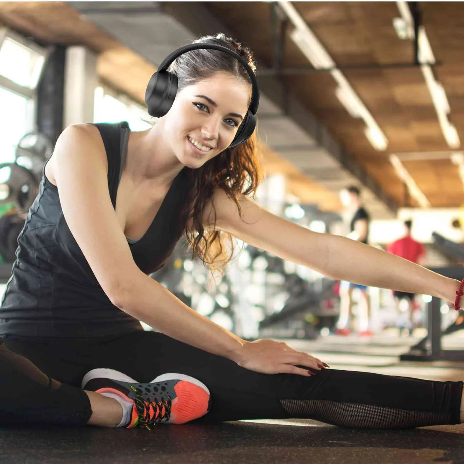 UrbanX UX35 Wireless Bluetooth Stereo Earphones with High Resolution Audio; Deep Bass; Superior Comfort Over The Ear Headphones with Mic for QMobile Energy X2 Phone Call Support
