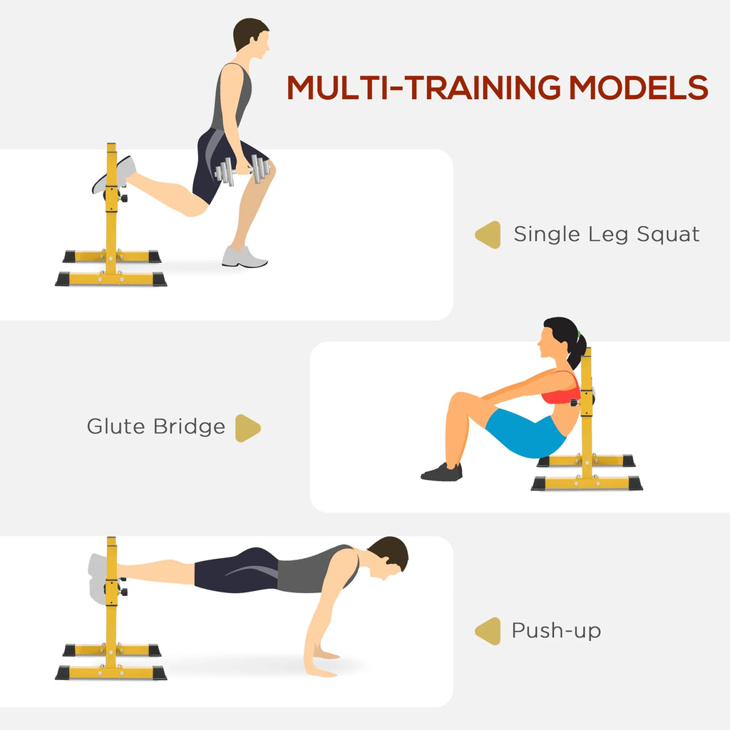 Soozier Bulgarian Split Squat Stand; 12-Level Leg Training Apparatus