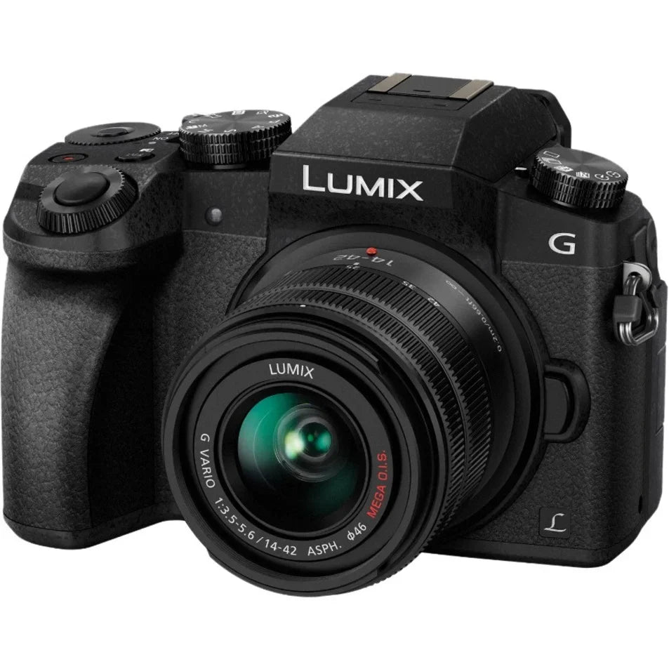 Panasonic Lumix G7 16 Megapixel Mirrorless Camera with Lens; 0.55"; 1.65" (Lens 1); 1.77"; 5.91" (Lens 2); Black