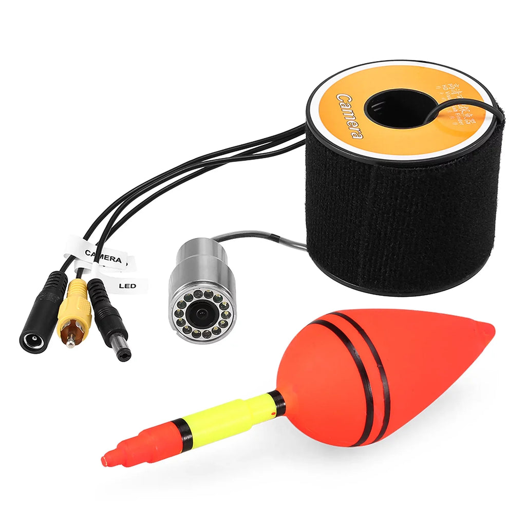 Tomshoo 1200TVL Underwater Fishing 12 LEDs Night Vision Fluidproof Fish Shape Boat Ice Fishing Accessories with 15m30m50m Cable