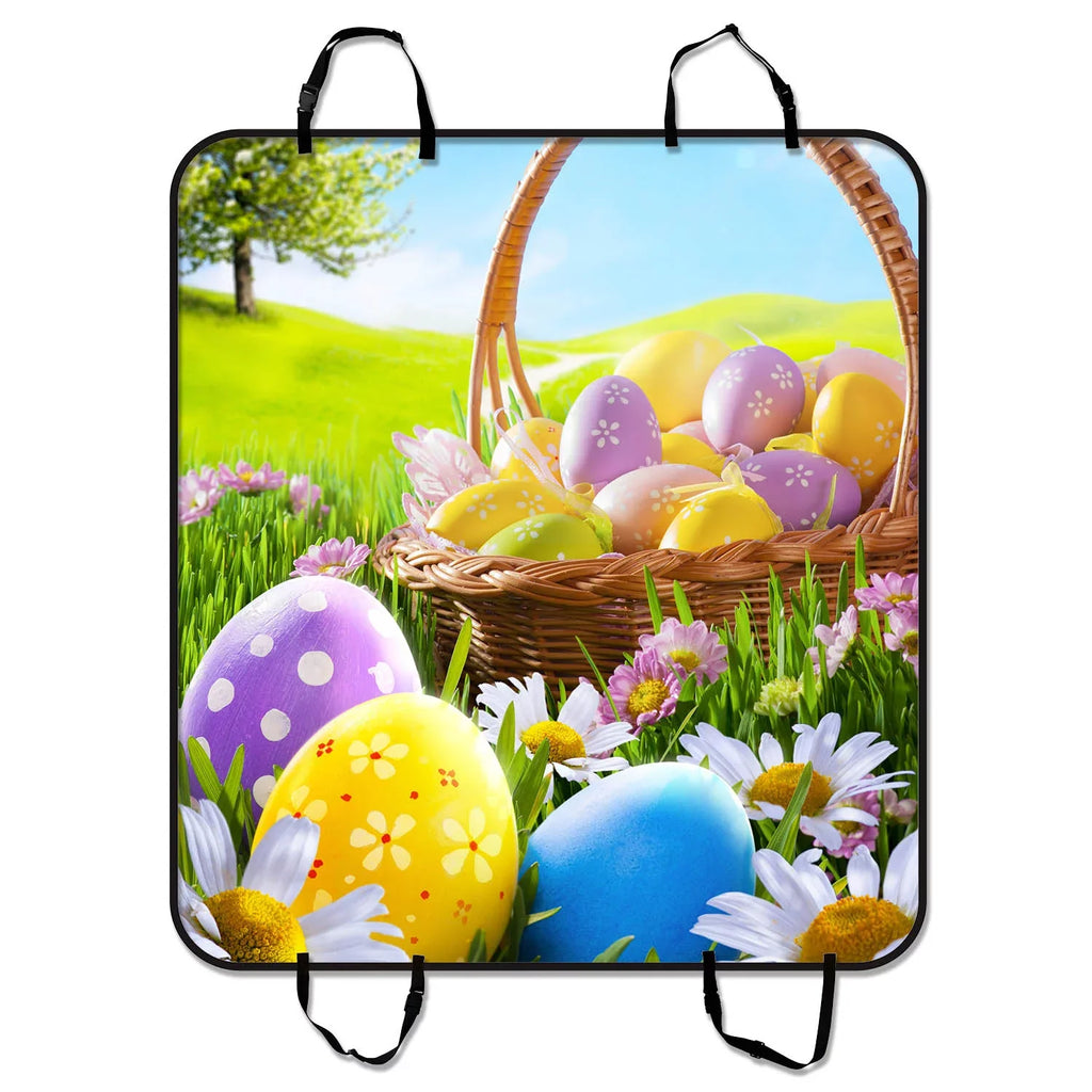 GCKG Happy Easter Pet Car Seat Cover Dog Car Seat Mat Hammock Cargo Mat Trunk Mat For Cars Trucks and SUV 54x60 inches