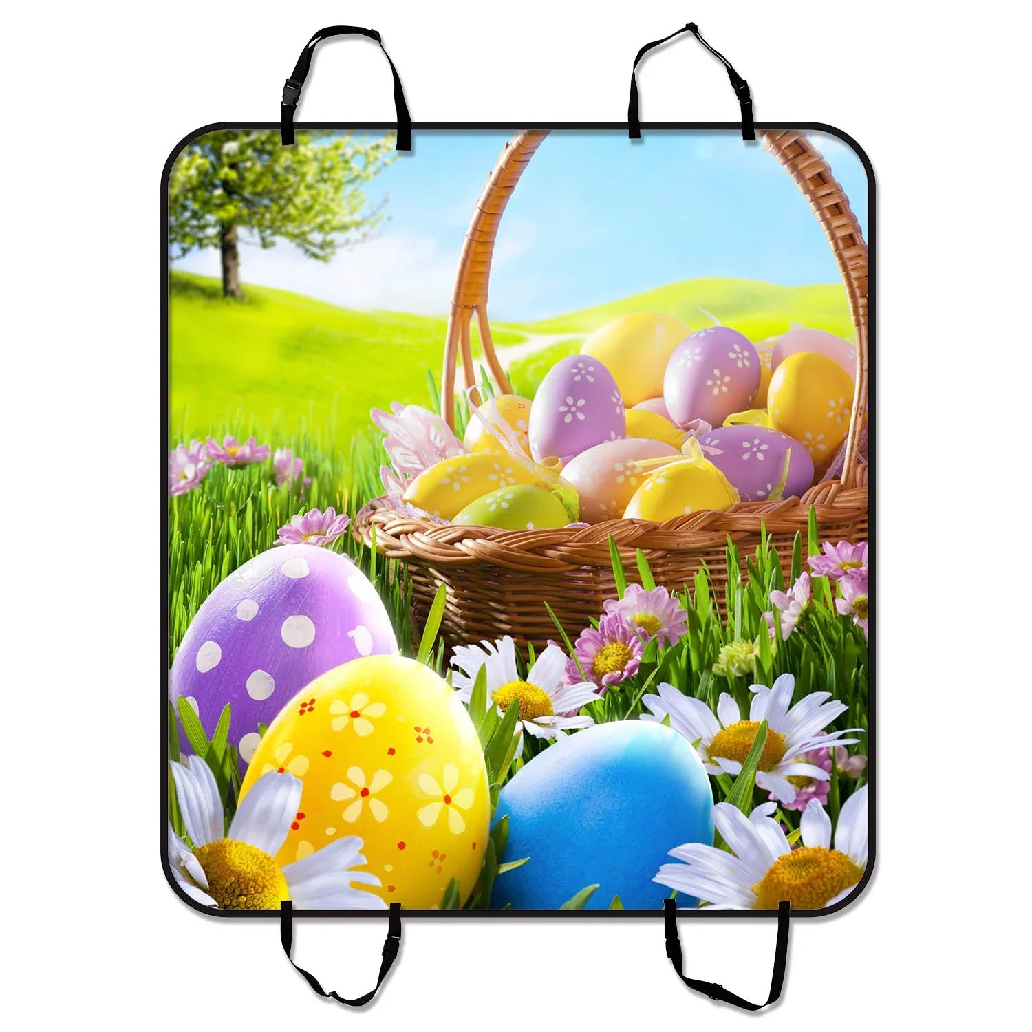 GCKG Happy Easter Pet Car Seat Cover Dog Car Seat Mat Hammock Cargo Mat Trunk Mat For Cars Trucks and SUV 54x60 inches