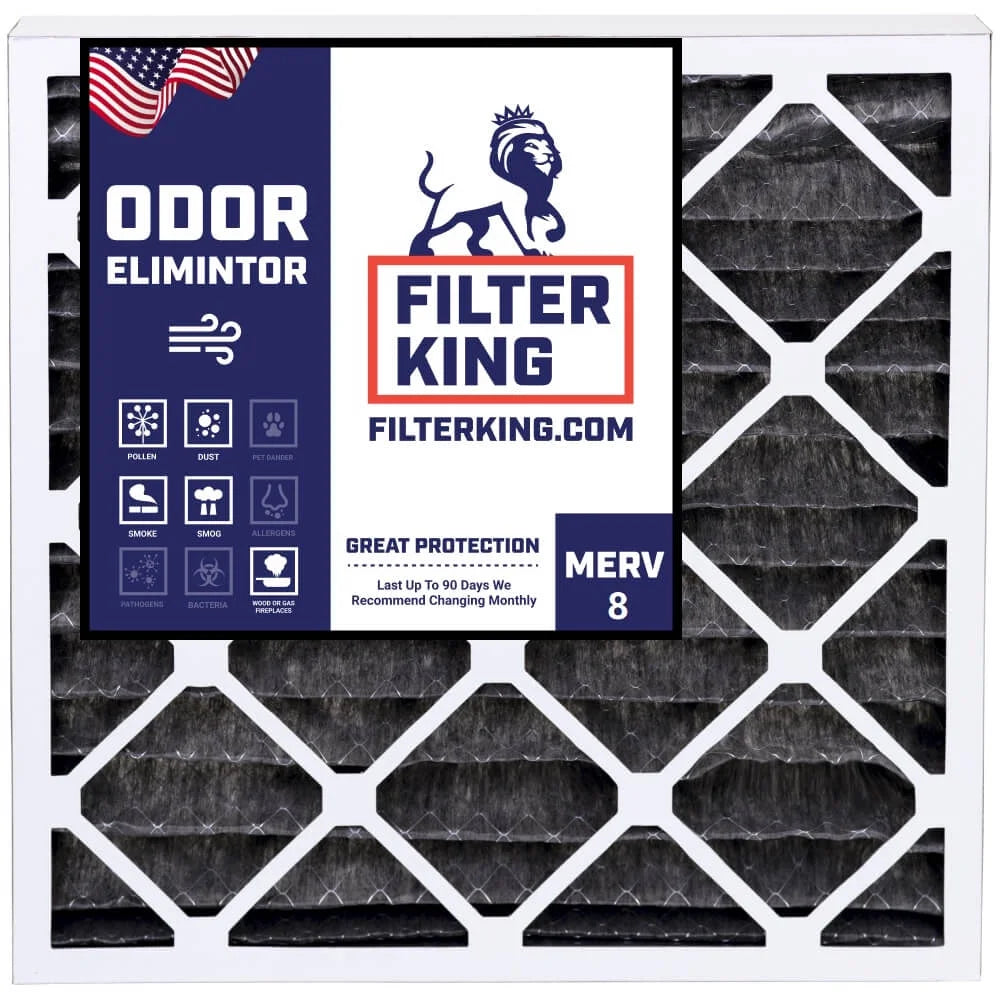 Filter King 21x23x1 Air Filter | 4-PACK | Carbon MERV 8 HVAC Pleated A/C Furnace Filters | MADE IN USA | Actual Size: 21 x 23 x .75"