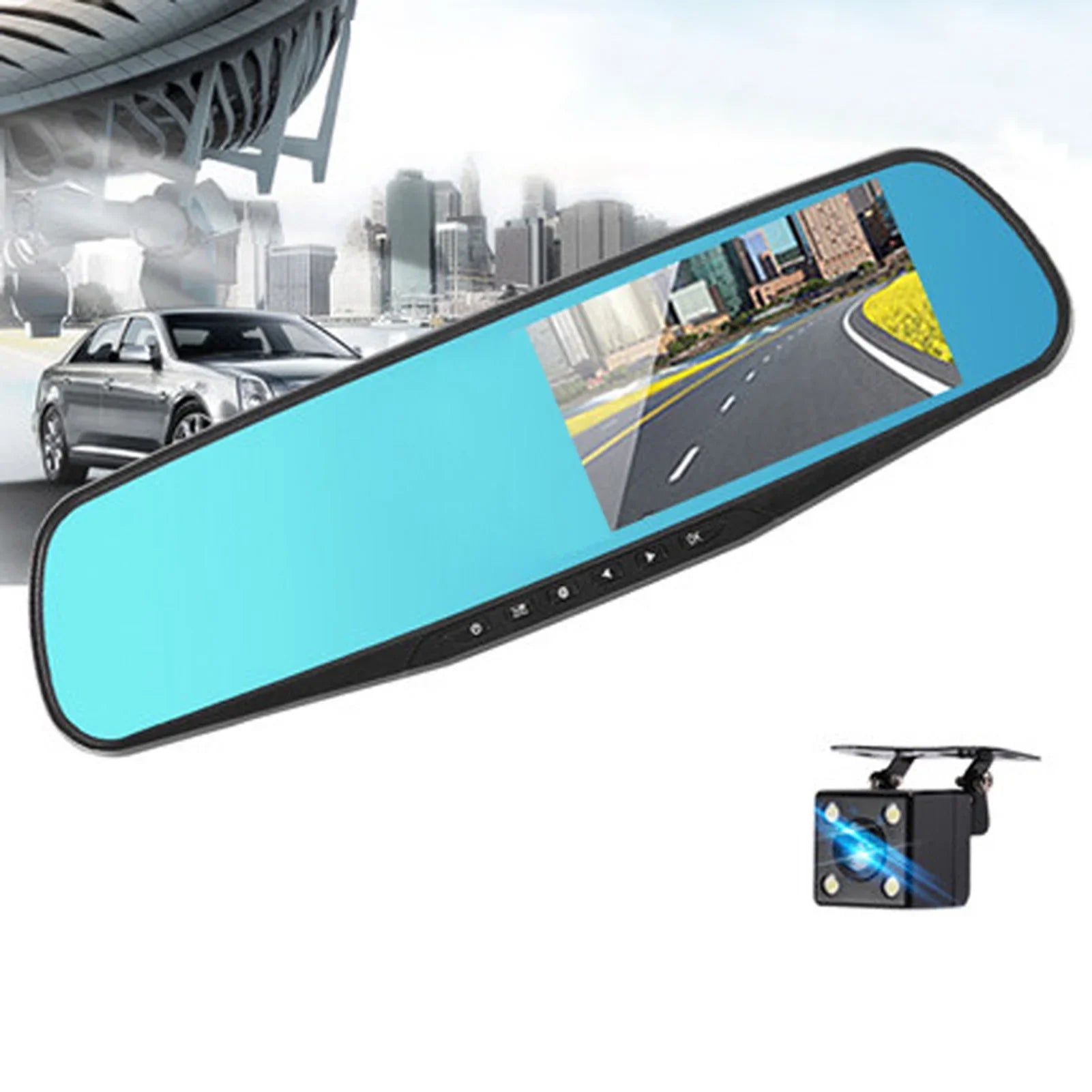 Anself Driving Recorder 1080P Full Dual Dash Cam 170°Wide Angle Lens Parking Loop Recording Motion Detection for Driving Safety