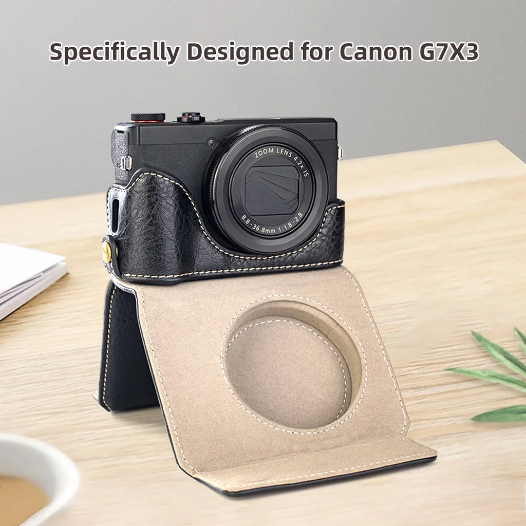 Shinysix Camera Bag;Case Pu Leather Pu Leather Camera Removable Compatible With Leather Camera With