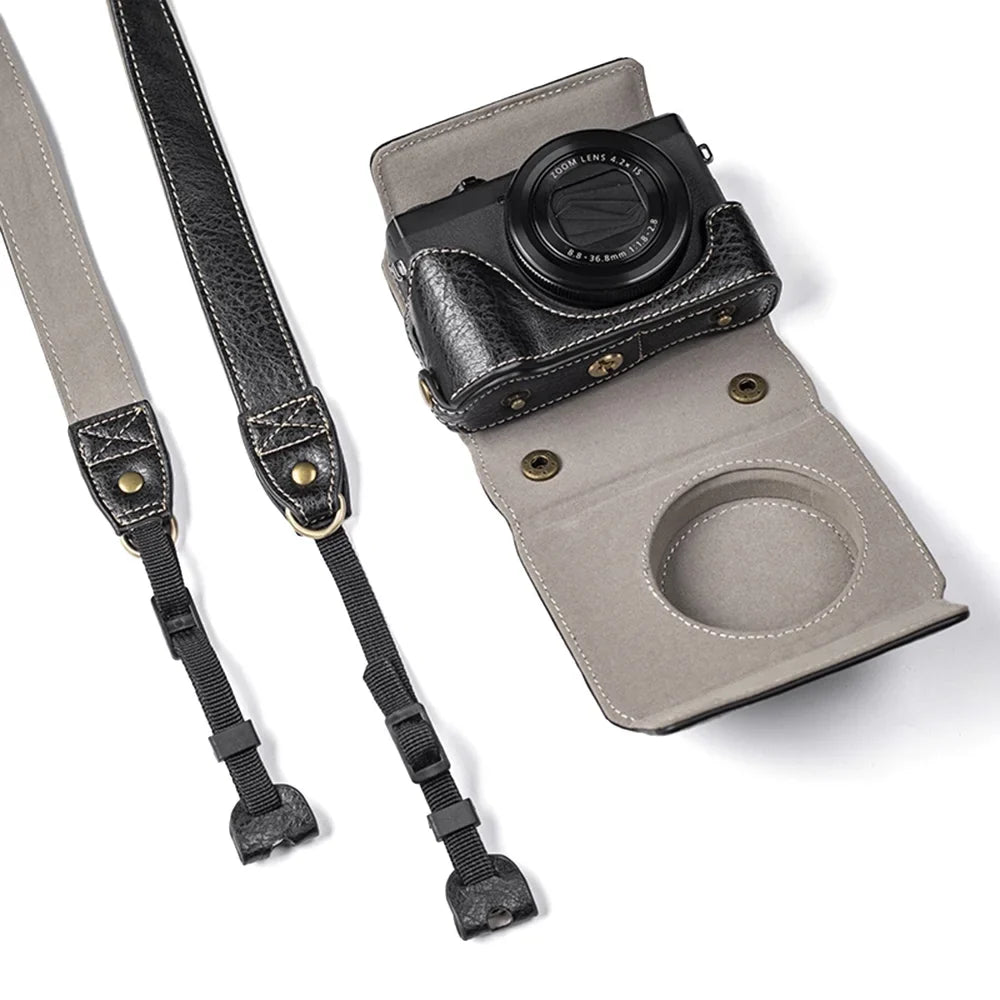 Shinysix Camera Bag;Case Pu Leather Pu Leather Camera Removable Compatible With Leather Camera With