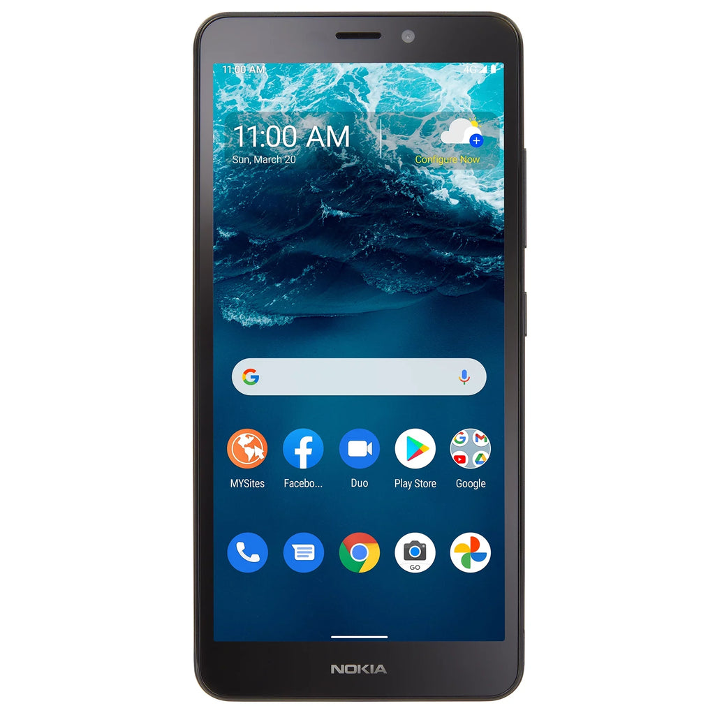 Total By Verizon Nokia C100; 32GB; Blue- Prepaid Smartphone [Locked to Total by Verizon]