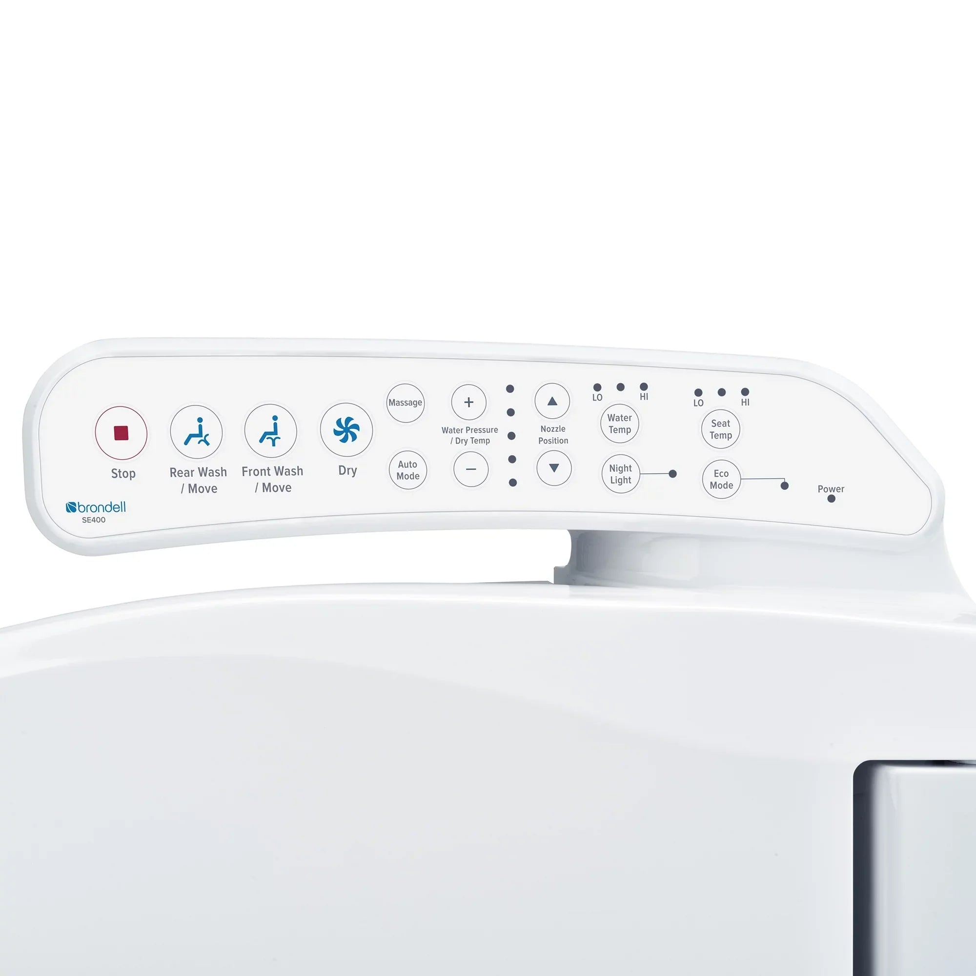 Brondell Swash SE400 Bidet Seat with Sidearm; Dryer and Stainless Steel Nozzle; Round White