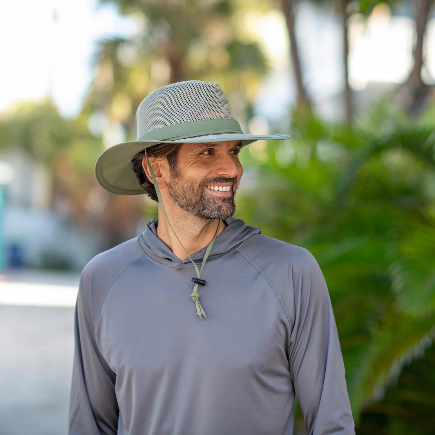 Panama Jack Mesh Crown Safari Sun Hat; 3" Brim; Adjustable Chin Cord; UPF (SPF) 50+ Sun Protection (Fossil; Large)