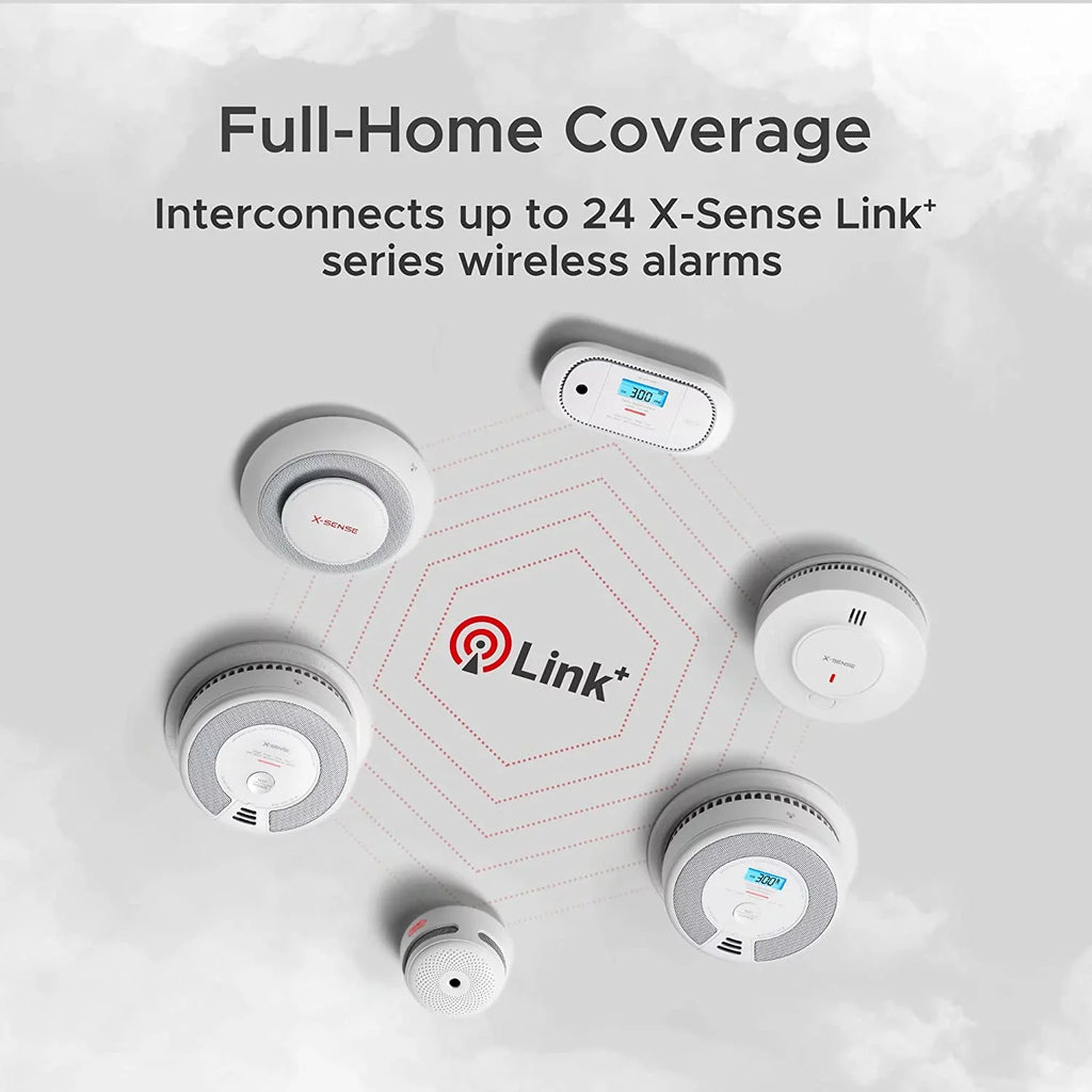 X-Sense Photoelectric Smoke Detector; Wireless Interconnected with over 820 ft Transmission Range; SD19-W
