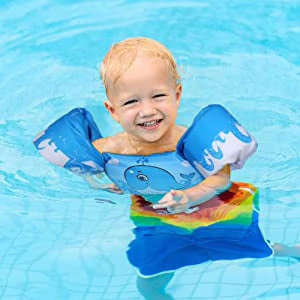 Kids Swim Life Jacket Vest for Toddler 22-66 lbs Swimming Pool; Adjustable Strap Swimming Jacket with Swimming Goggle for Girls & Boys 3-14yrs; Suitable for Learning Swim Training Equipment