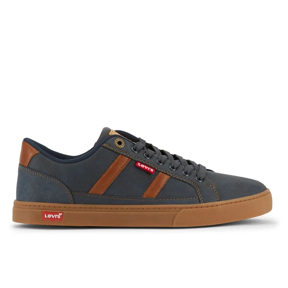 LEVIS FAIRWAY FM LOW LACE-UP SPORTS SNEAKERS MEN SHOES NAVY/GUM SIZE 9.5 NEW