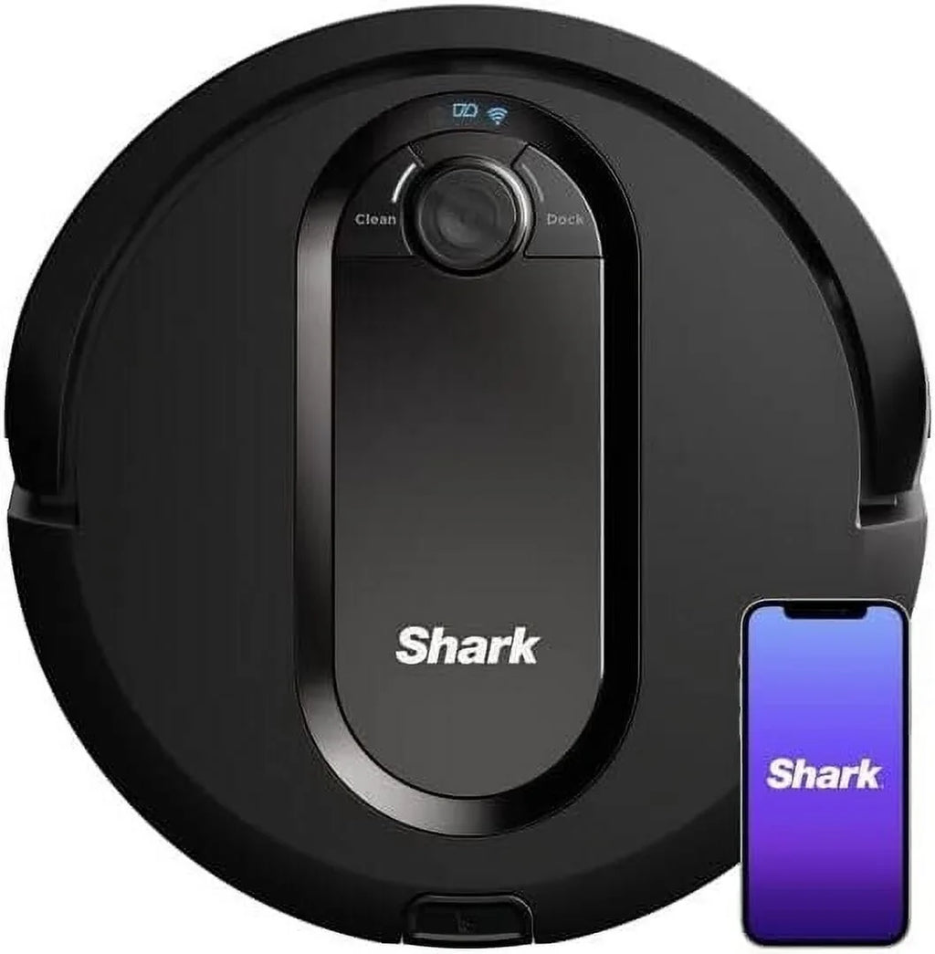 Restored Shark RV990 EZ Robot Vacuum with Row-by-Row Cleaning; Powerful Suction; Perfect for Pet Hair; Wi-Fi; Carpets & Hard Floors (Black)- Renewed