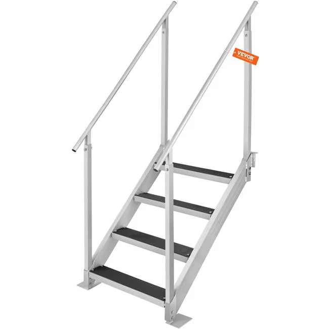 Vevor Dock Stairs 30-38 in. Adjustable Height; 500 lbs Load Capacity Dock Ladder 4 Step