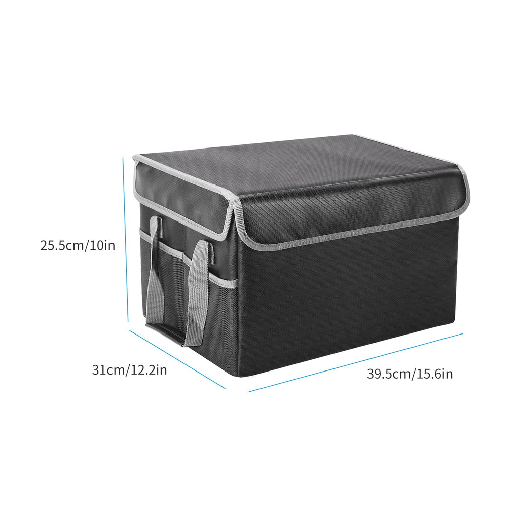 Irfora Fireproof Fluidproof Storage Box; Ideal for Home Office Car; with Lid and Sturdy Handles