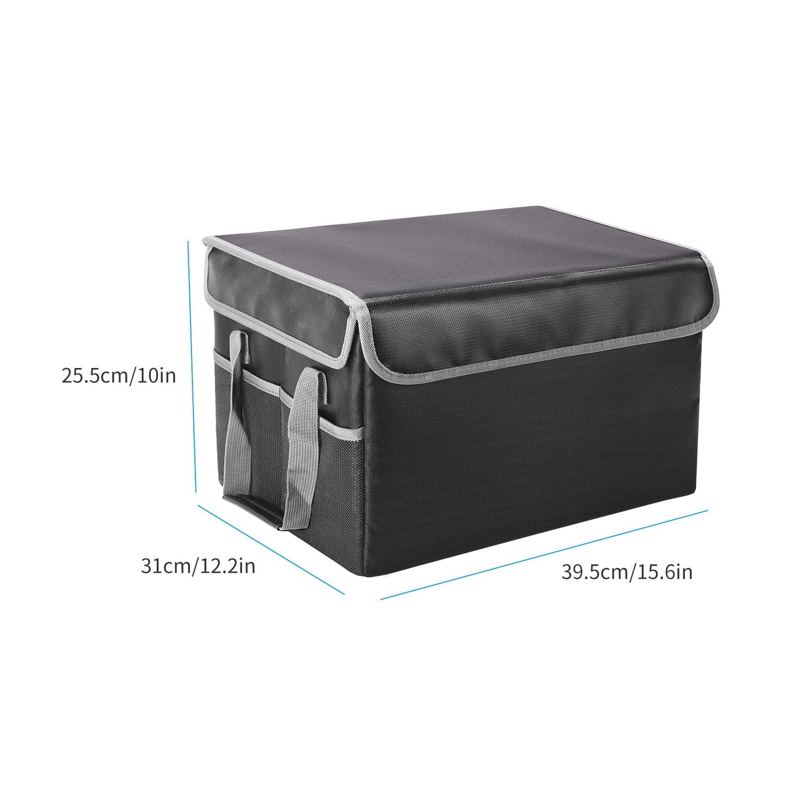 Irfora Fireproof Fluidproof Storage Box; Ideal for Home Office Car; with Lid and Sturdy Handles