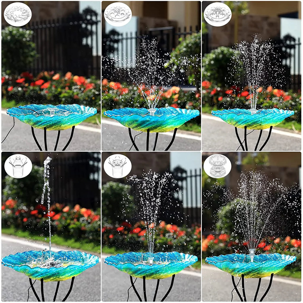3.5W Solar Fountain Pump for Feature Outdoor DIY Solar Bird Bath Fountain with Multiple Nozzles; Solar Powered Fountain for Garden; Ponds; Fish Tank and Aquarium