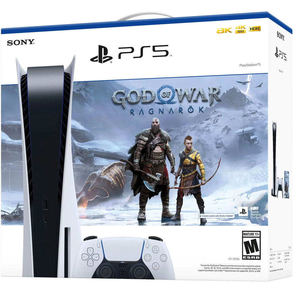 PlayStation_PS5 Video Game Console (Disc Edition) – God of War Ragnarök Bundle –and an Additional DualSense 5 Controller; Cefesfy