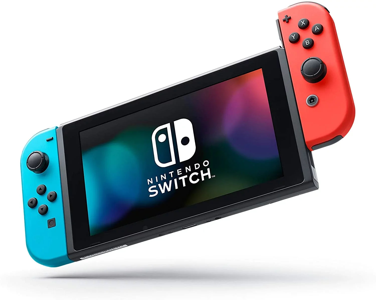 New Nintendo Switch Neon Red/Blue Joy-Con Improved Battery Life Console Bundle with Animal Crossing: New Horizons NS Game Disc - 2020 Best Game!