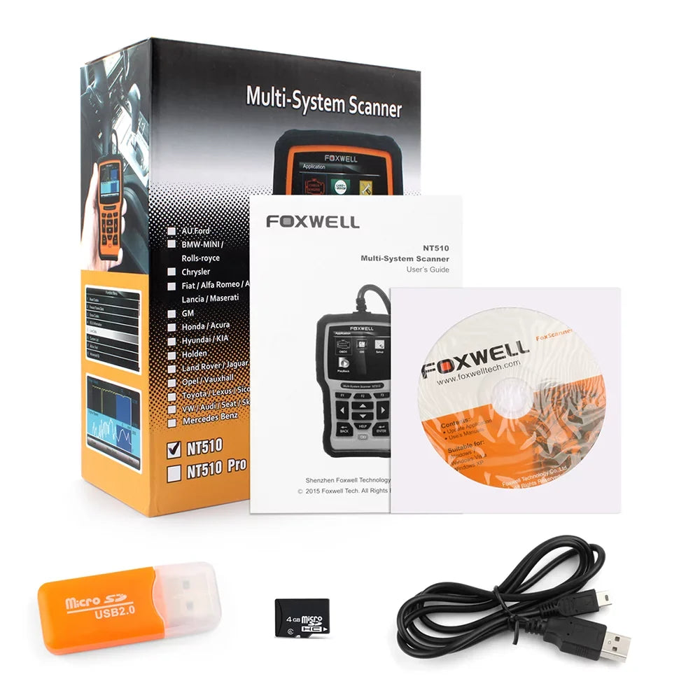 Foxwell NT510 Elite OBD2 Scanner for Audi Skoda Seat VW VAG Car Professional Bi-Directional Diagnostic Scan Tool with Oil Service Reset ABS Bleeding SAS Calibration Car Code Reader Automotive Scanner