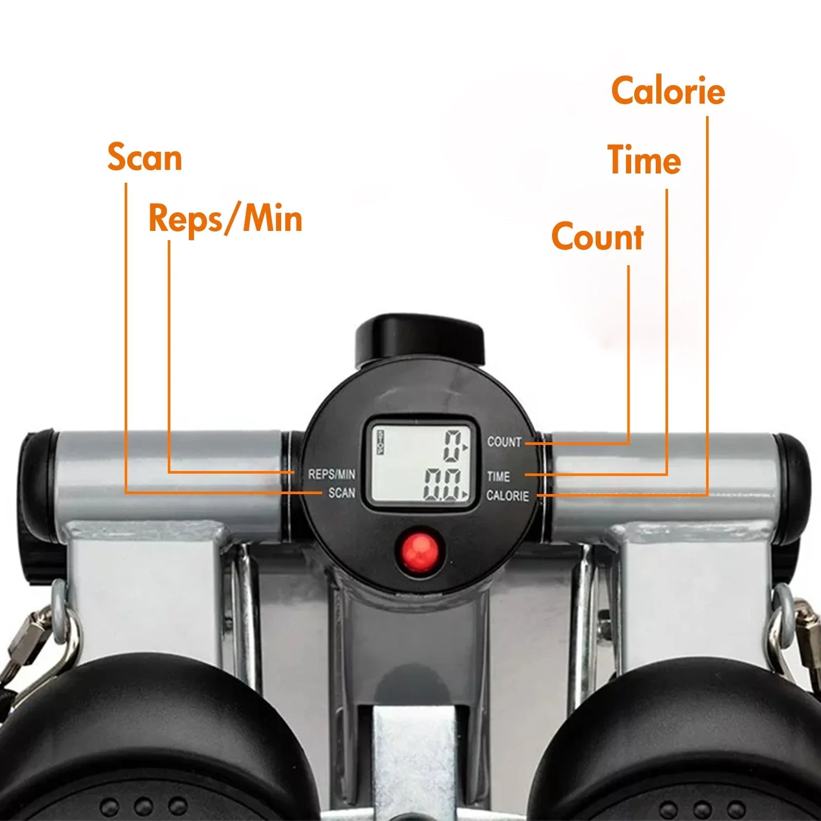 Stepper for Exercise; Stair Stepper Cardio Equipment with Resistance Bands; Mini Stepper Adjustable Stride Height Gray