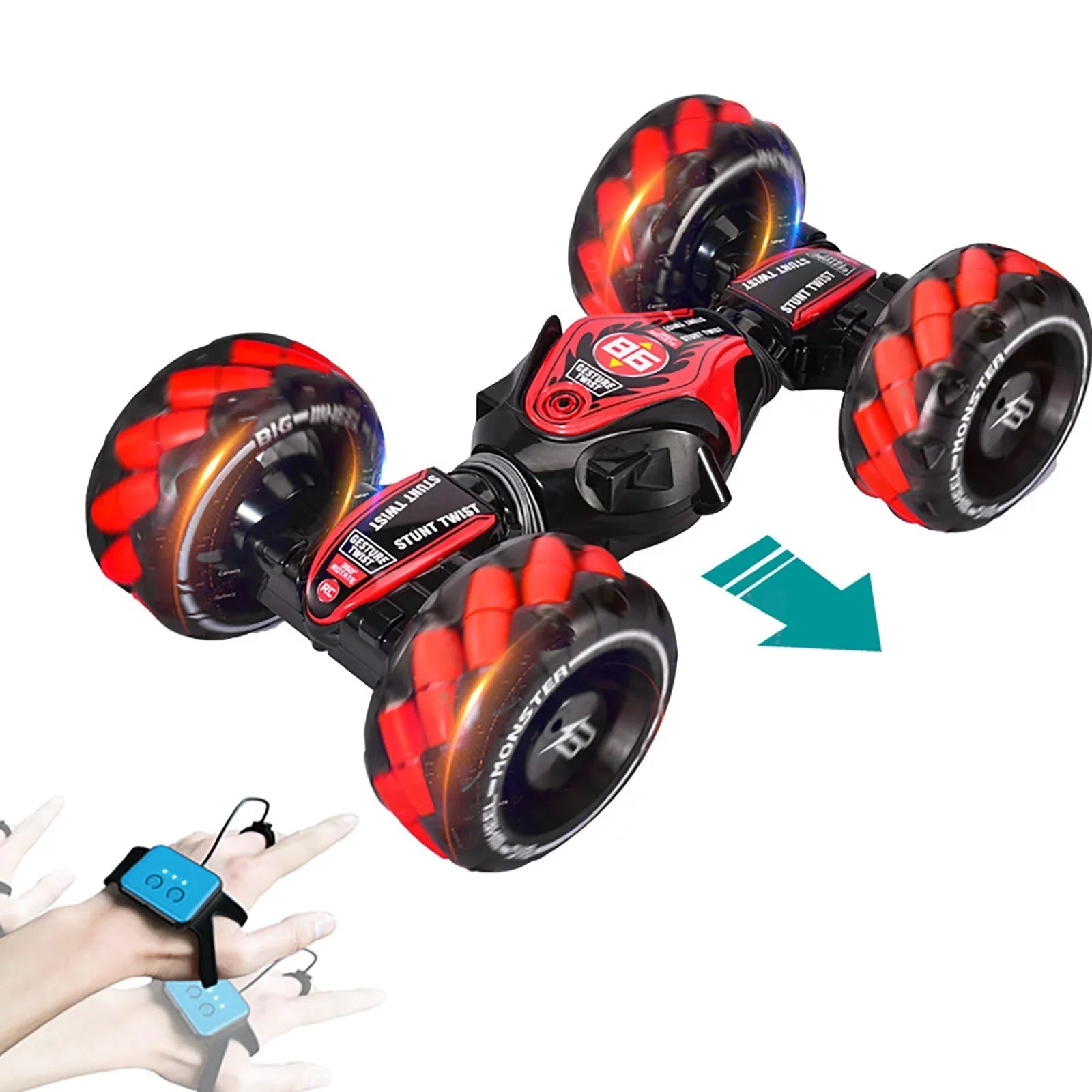 Remote Control Stunt Toy Car; 2.4G Gesture Sensing Remote Control Stunt Car With Four-Wheel Drive; Off-Road & Sports Status Car Toys For Boys Girls Toddlers Birthday