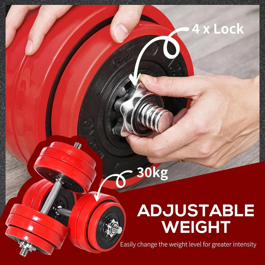 Soozier Adjustable Dumbbell Set; Convertible to Barbell Weight Set for Home Gym Women and Men Weight Lifting Training