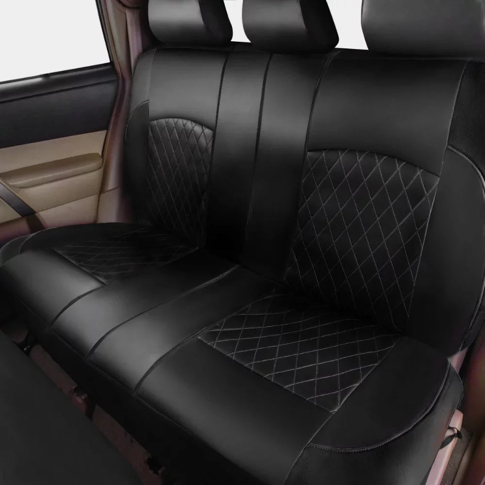 Andoe 9 Pcs Car Seat Cover; 5 Seats PU Leather Universal Seat Cover Full Set Auto Interior Accessories for Auto Trucks Van SUV