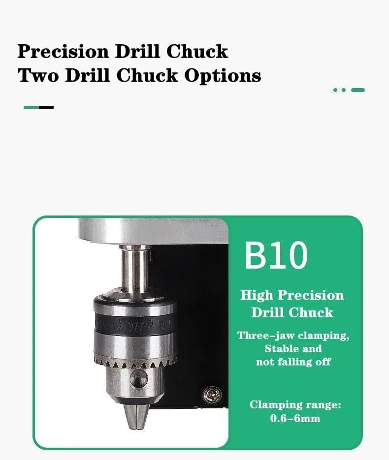 CJC Motor Desktop Bench Drill; Wood Jewelry Metal Plastic Procession; 7-Speed Adjustable Punching Apparatus