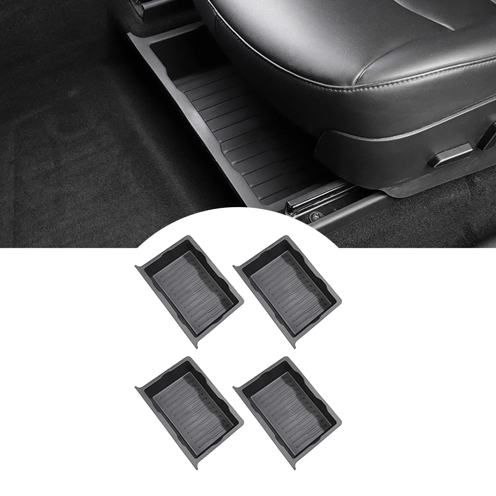 under Seat Storage Box Hidden Tray Durable Underseat Organizer Tray for Model Y