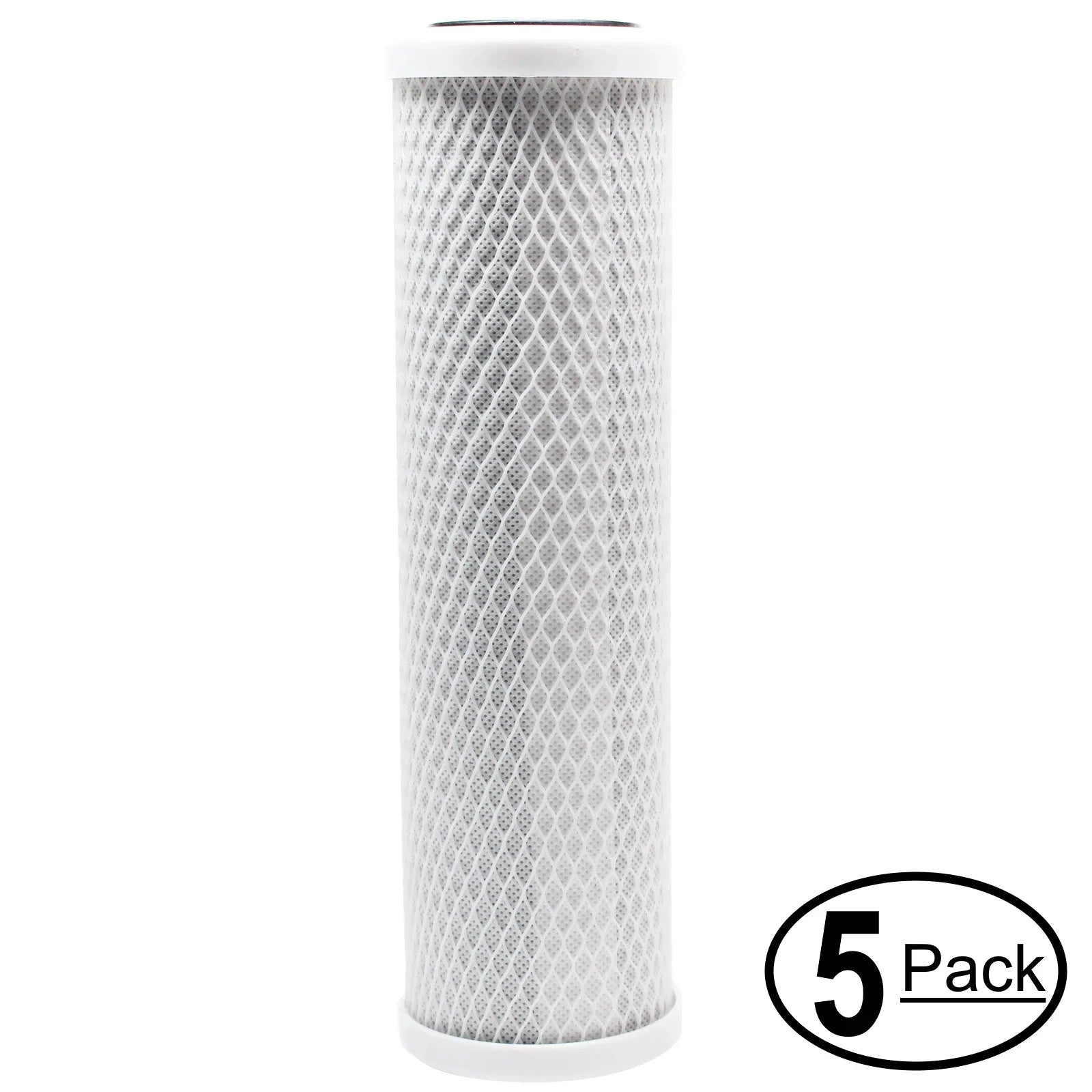 5-Pack Replacement for AquaFX Ballyhoo-C-DI-DI Activated Carbon Block Filter - Universal 10 inch Filter for AquaFX Ballyhoo Zero Waste System - Denali Pure Brand
