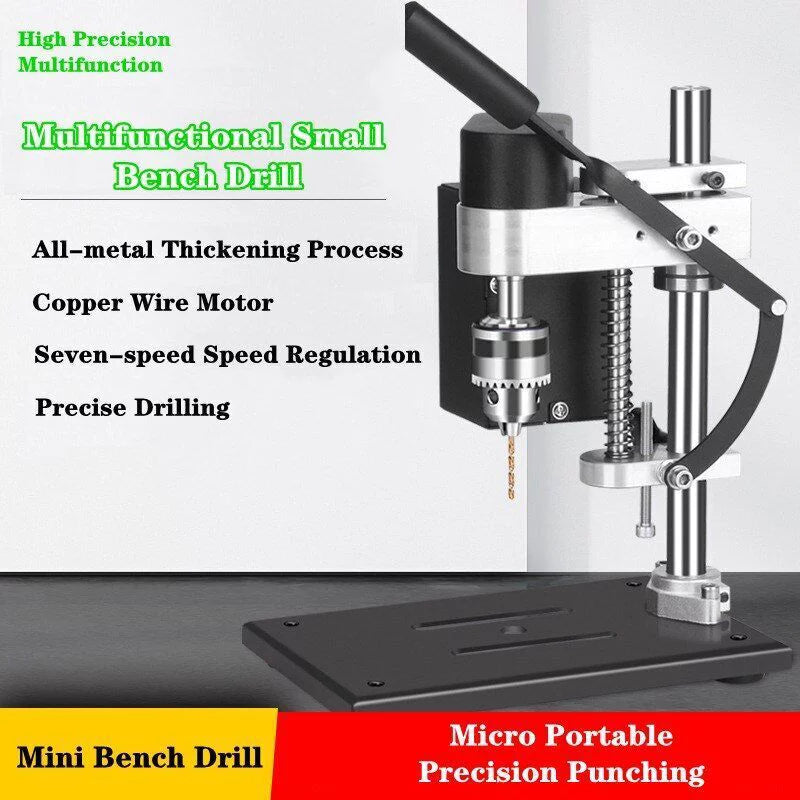 CJC Motor Desktop Bench Drill; Wood Jewelry Metal Plastic Procession; 7-Speed Adjustable Punching Apparatus