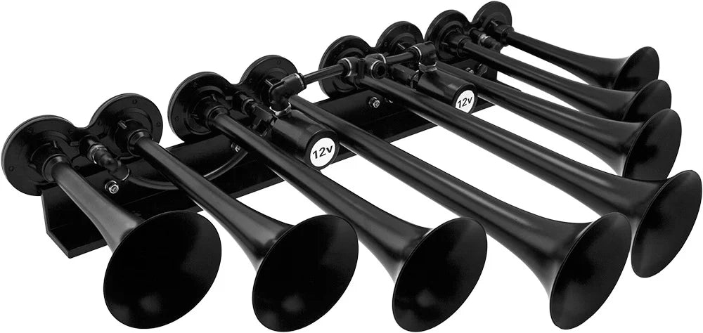Vixen Horns OCTOPOD Train Horn Kit for Trucks/Car/Semi. Complete Onboard System- 200psi Air Compressor; 3 Gallon Aluminum Tank; 8 Trumpets.Super Loud dB.Fits Vehicles like Pickup/Jeep VXO4830AB/8124XB