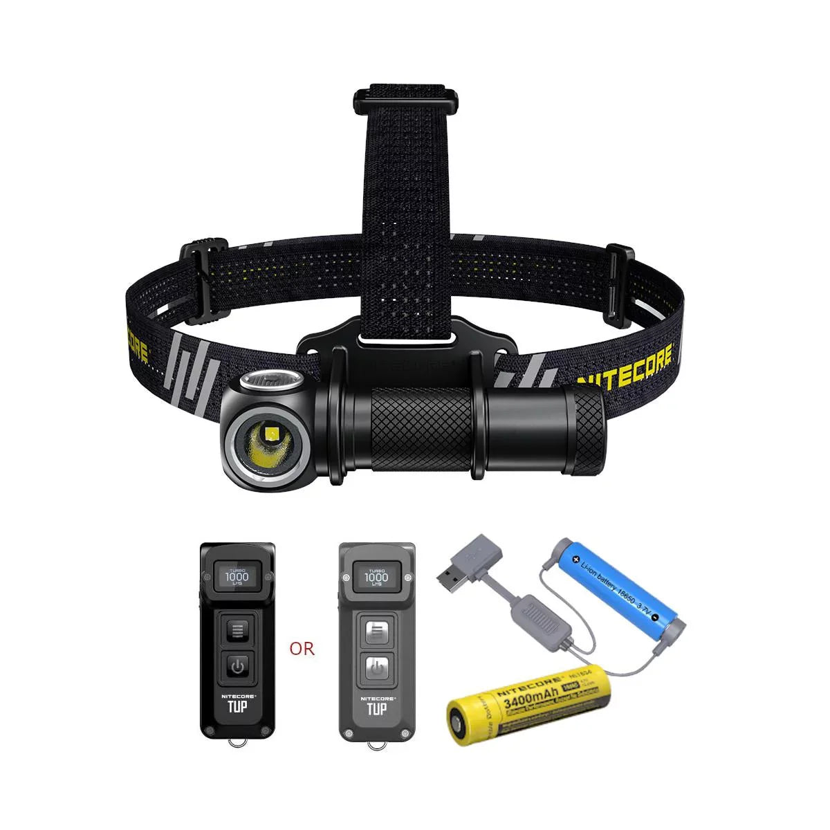 Value Bundle: Nitecore UT32 Dual Emitter Headlamp-(5700K; Cool White)-(3000K; Warm White)with 1xNL1834 Battery;TUP Rechargeable Intelligent Pocket Light(Black or Gray)and Eco-Sensa A1 Magnetic Charger