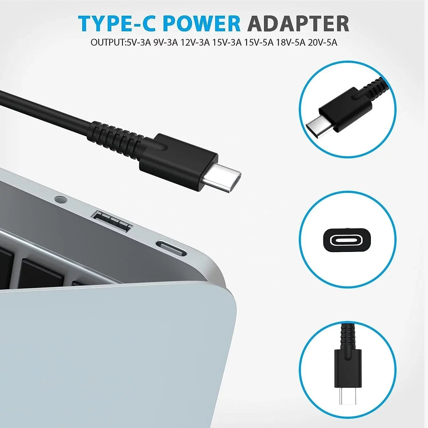 AMSK POWER AC Adapter for Dell Latitude 5330 5400 5401 5410 5411 Laptop Charger 90W Type-C