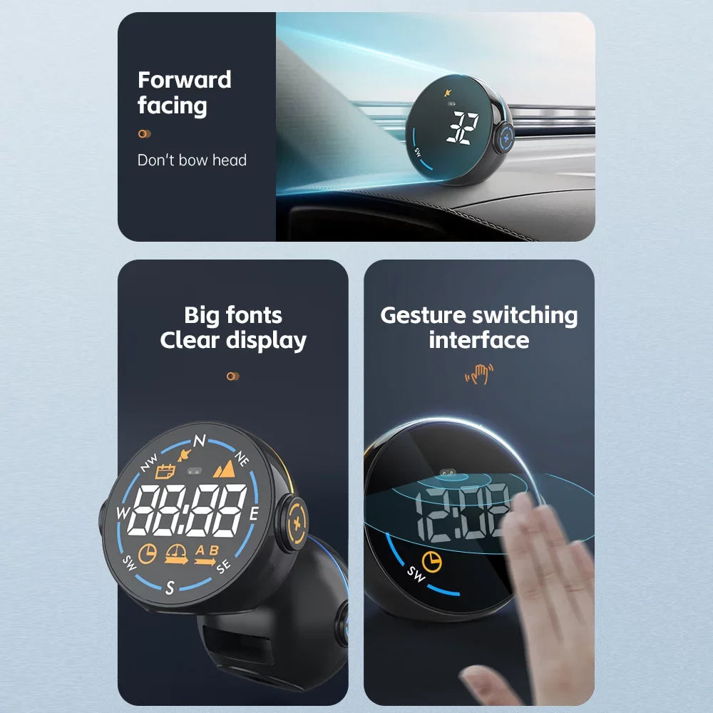 Apexeon Car Head Up Display; H600G Speedometer， Digital Speed Tracking and Altitude Meter for Enhanced Driving Safety