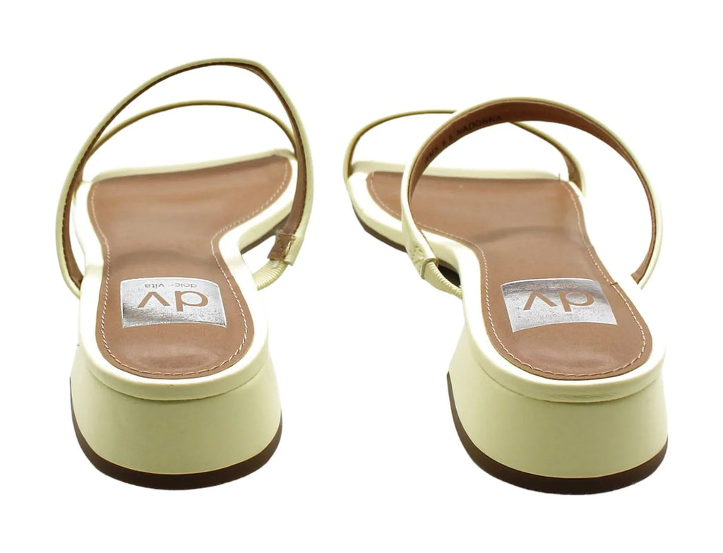 Dv Dolce Vita Women's Nadonna Block-Heel Barely-There Slides - Light Yellow(Size 6.5 US)