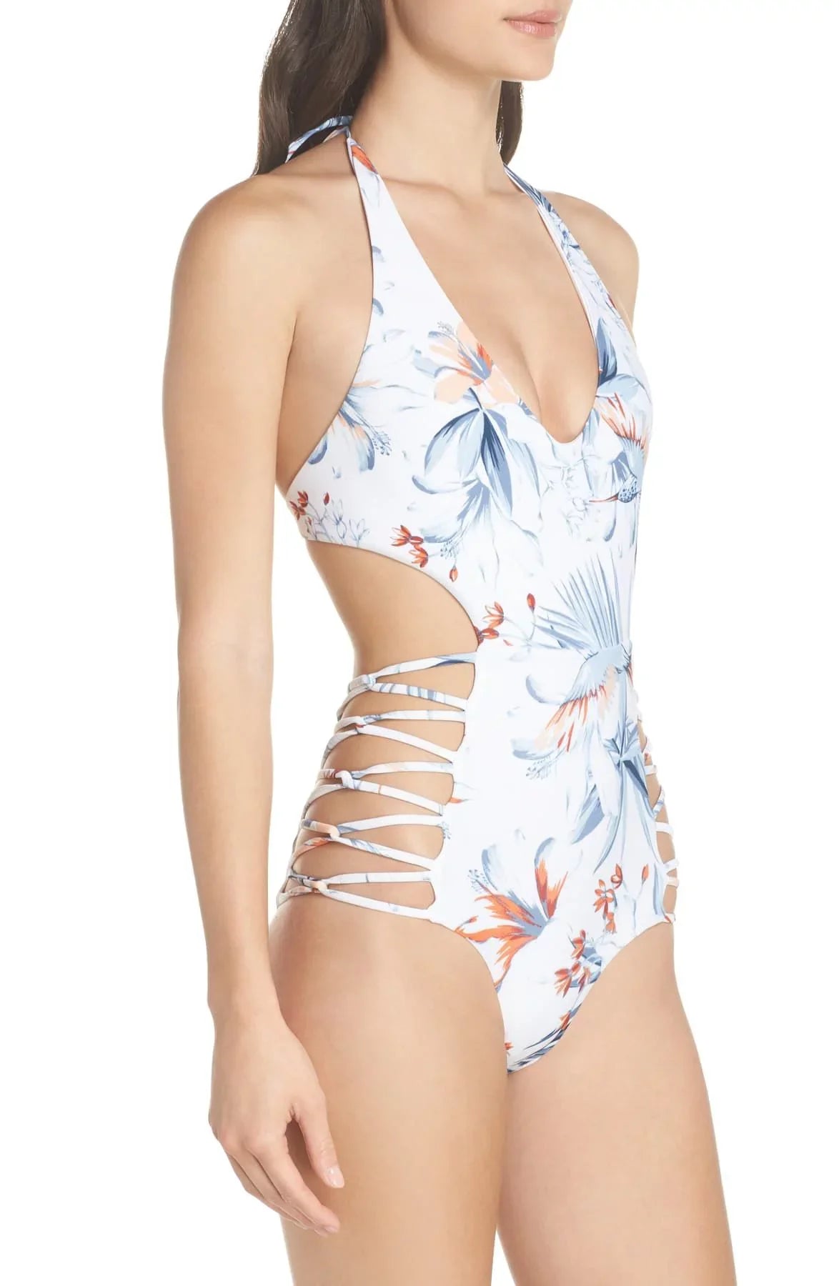 L*Space BIRDS OF PARADISE Fire Tripp Bitsy One Piece Swimsuit; US 12