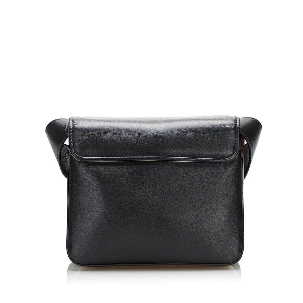 Pre-Owned Authenticated Fendi Small ID Crossbody Bag Calf Leather Black Unisex (Good)